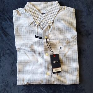 IZOD Men's Checkered Shirt - White and Blue